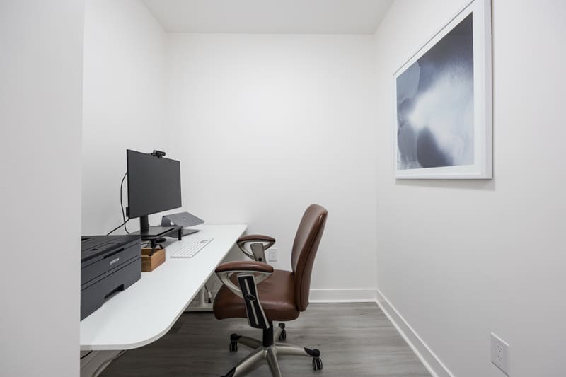 Office nook with desk and monitor