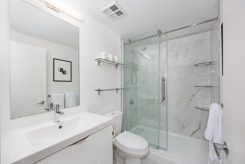 Bathroom with glass shower